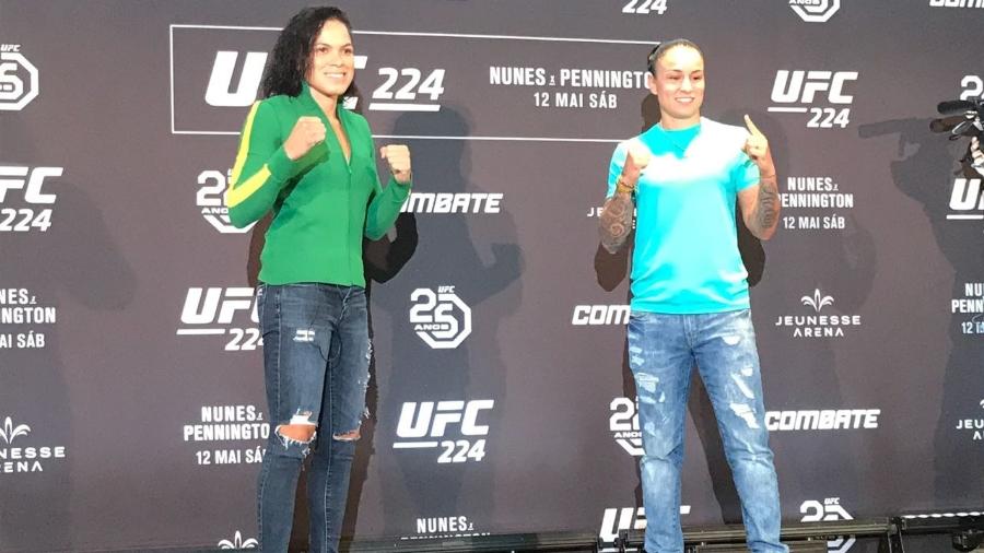 Amanda Nunes e Raquel Pennington durante preparação para UFC 224 - Bruno Braz/UOL