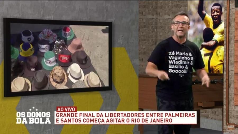 Neto pediu para repórter comprar faixas e chapéus em frente ao Maracanã - Reprodução/TV Band