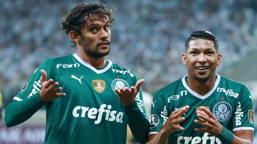 Gustavo Scarpa, do Palmeiras, comemora gol diante do Dep. Táchira, pela Libertadores - Marcello Zambrana/AGIF