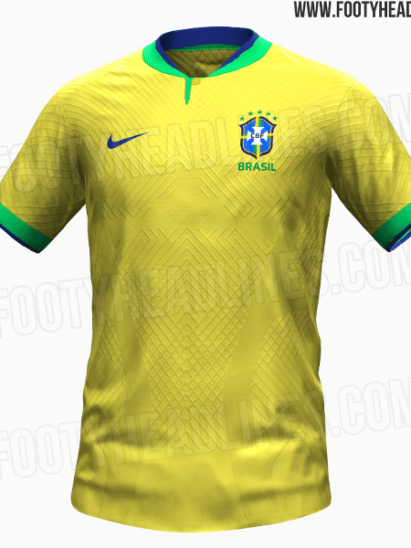 Suposta camisa 1 da seleção brasileira para a Copa do Mundo no Qatar - Divulgação/Footy Headlines