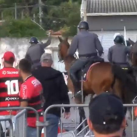 Confrontos foram registrados nos arredores do estádio Novelli Júnior, em Itu - Reprodução/Twitter
