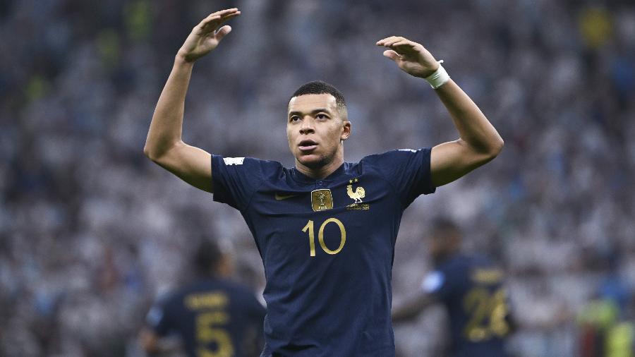 Kylian Mbappé comemora gol da França na final da Copa do Mundo. - eLIGA
