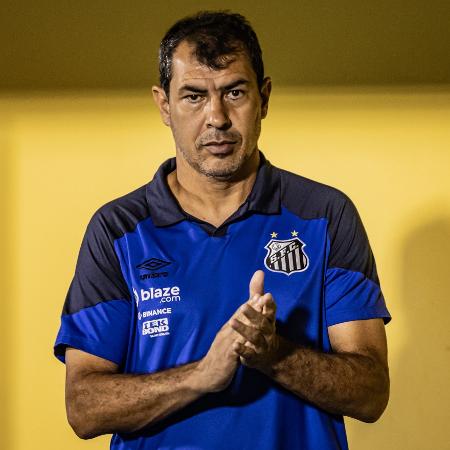Carille, técnico do Santos, no jogo contra o Água Santa, pelo Paulistão