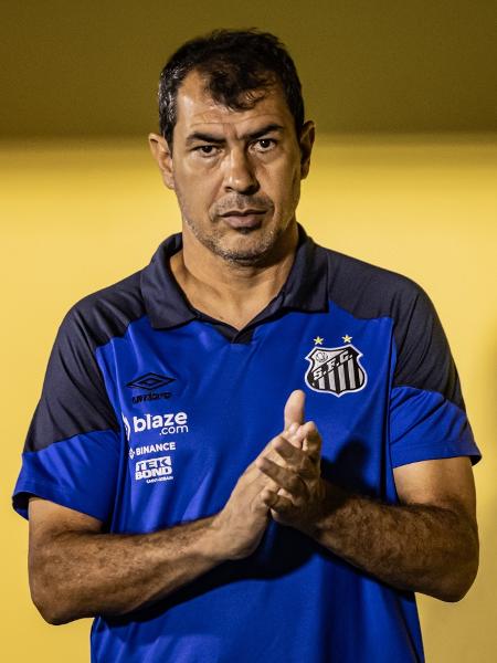Carille, técnico do Santos, no jogo contra o Água Santa, pelo Paulistão