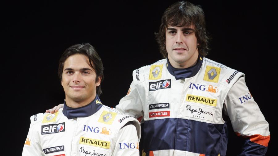 Fernando Alonso e Nelsinho Piquet foram companheiros entre 2008 e 2009 na Renault - Rubio/EFE