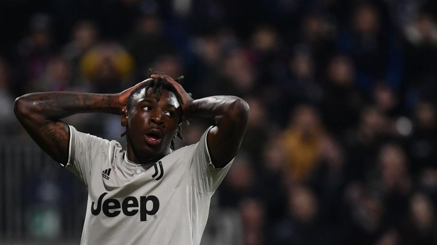 Moise Kean na partida da Juventus pelo Italiano - Marco BERTORELLO / AFP