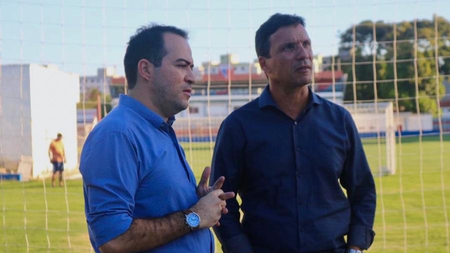 Zé Ricardo (dir.), técnico do Fortaleza, e o presidente Marcelo Paz - Leonardo Moreira / Fortaleza EC