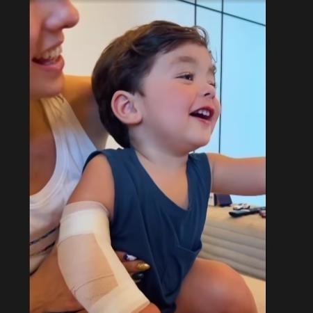 Filippo, filho de Lucas Paquetá, se machucou e precisou ser levado ao hospital - Reprodução/Instagram