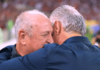 Fla x Atlético: Tite e Felipão se abraçam e rompem silêncio após 13 anos - Reprodução/Globoplay