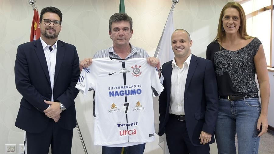 No ano passado, Andrés Sanchez anunciou participação do Corinthians na Superliga de Vôlei - Divulgação/Corinthians