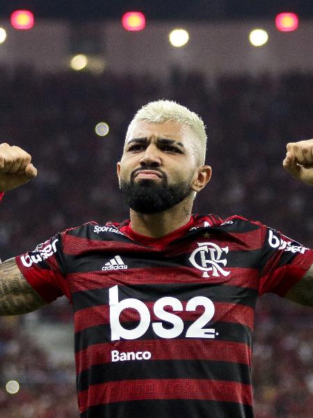 Gabigol comemora gol do Flamengo contra o Grêmio - Bruno Baketa/AGIF