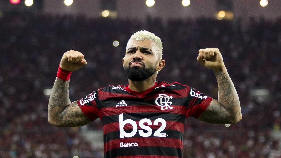Gabigol comemora gol do Flamengo contra o Grêmio: símbolo da força do Fla - Bruno Baketa/AGIF