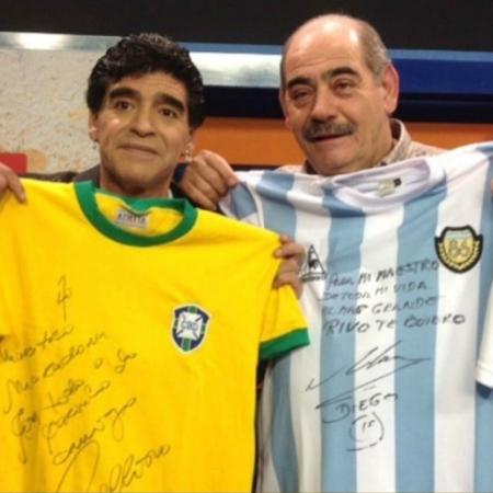 Rivellino publicou foto e fez homenagem para Maradona - Reprodução