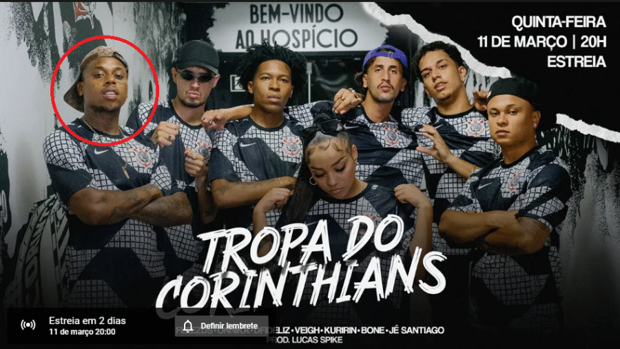 Rapper Dfideliz é "acusado" por torcedores do Corinthians de ser "ex-torcedor" do Palmeiras - Reprodução/YouTube/Corinthians TV