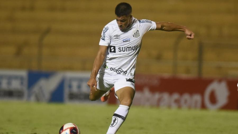 O atacante do Santos Marcos Leonardo foi titular contra o Novorizontino, em 23 de abril - Ivan Storti