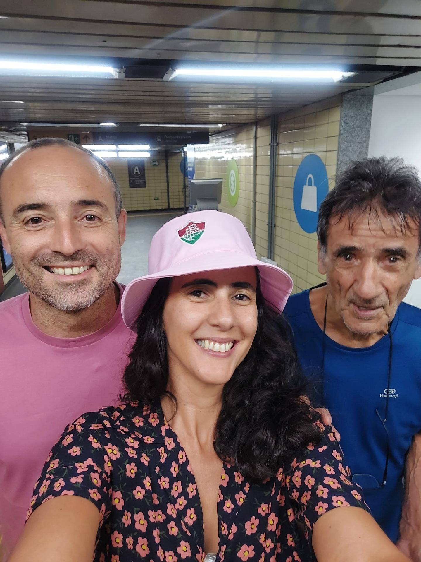 Leandro Peres, Sarita Dourado e Agenor Dourado, torcedores do Fluminense