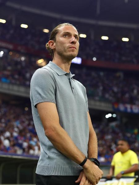 Filipe Luís, técnico do Flamengo, durante o jogo contra o Bahia - Gilvan de Souza/Flamengo