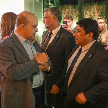 O governador do DF, Ibaneis Rocha, e o presidente da CBF, Ednaldo Rodrigues O governador do DF, Ibaneis Rocha, e o presidente da CBF, Ednaldo Rodrigues