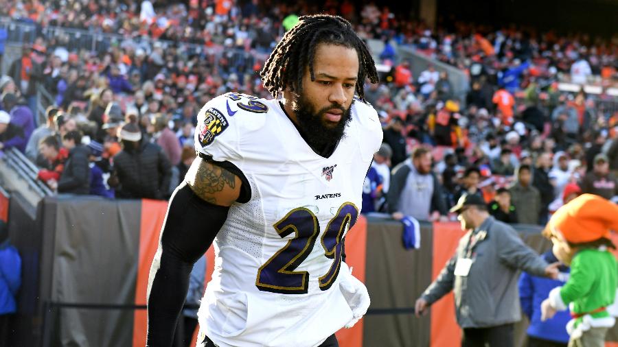 22.12.2019 - Earl Thomas, do Baltimore Ravens, em campo em Cleveland (EUA) - Diamond Images/Getty Images