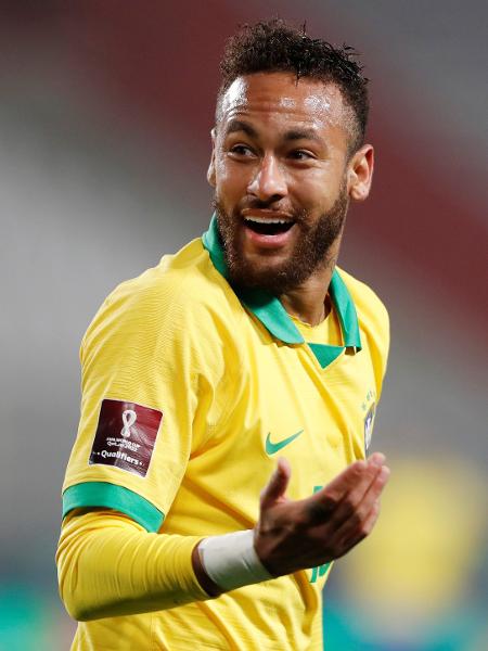 Neymar em ação com a camisa da seleção brasileira nas Eliminatórias da Copa de 2022 - Paolo Aguilar/Pool via REUTERS