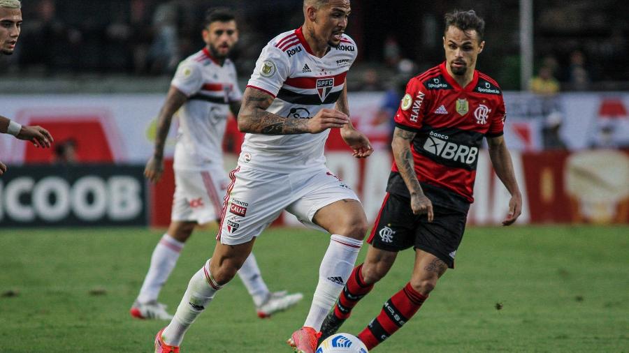 Luciano jogador do Sao Paulo durante partida contra o Flamengo no estadio Morumbi pelo campeonato Brasileiro A 2021. - Guilherme Drovas/AGIF