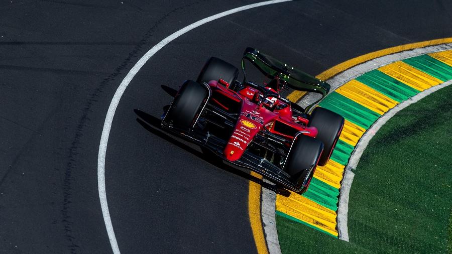 O ferrarista Charles Leclerc em ação no primeiro dia de treinos para o GP da Austrália  - Ferrari