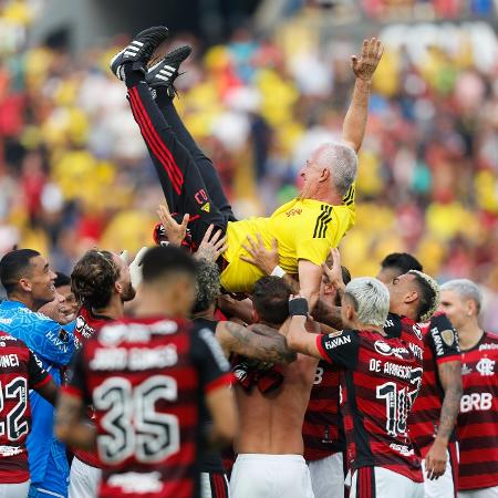 Dorival Júnior é festejado pelo time - Gilvan de Souza / Flamengo