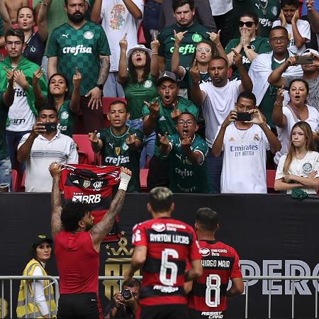Gabigol comemora gol do Flamengo contra o Palmeiras na Supercopa do Brasil - Buda Mendes/Getty Images