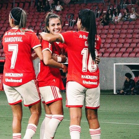 Jogadoras do Internacional comemoram na Supercopa Feminina 2023 - Juliana Zanatta