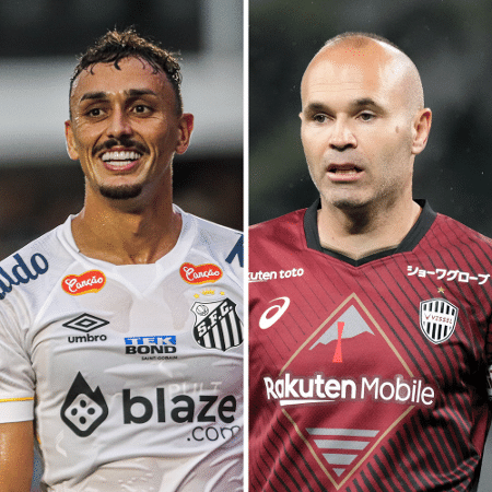 Diego Pituca e Andres Iniesta jogam em times rivais no Japão