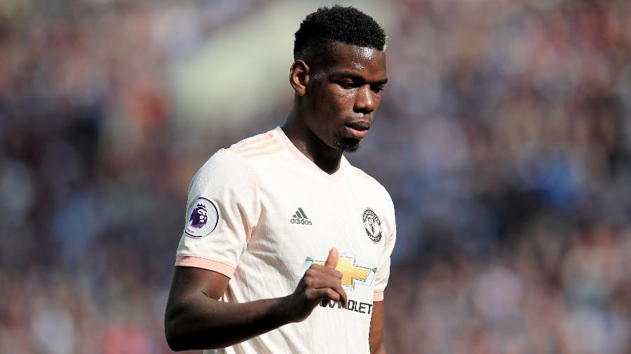 Paul Pogba durante jogo do Manchester United - Marc Atkins/Getty Images