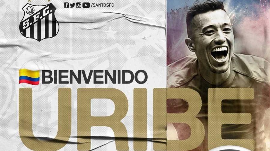 Santos anuncia centroavante Fernando Uribe - Divulgação/Santos FC