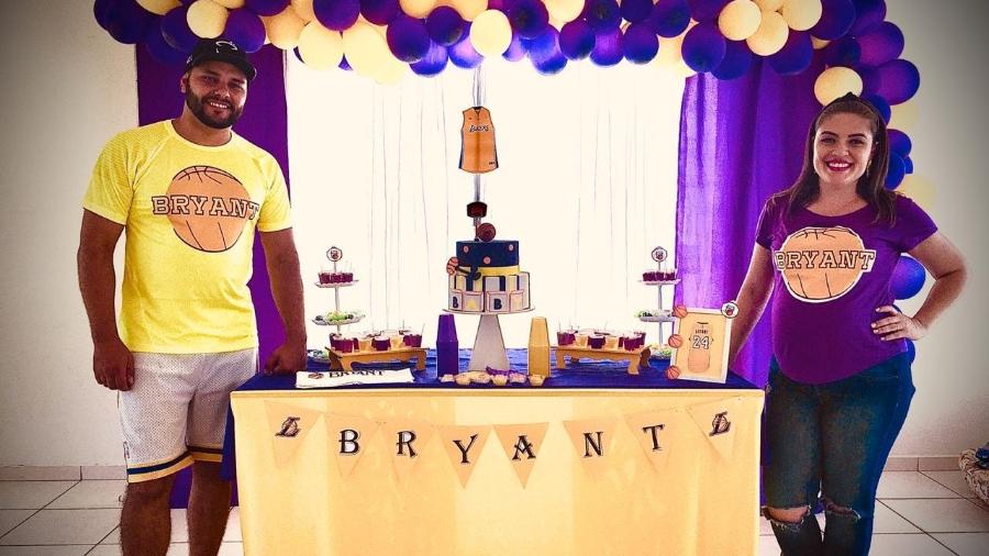 Willian Lopes e Meirianny Lima são fãs do Los Angeles Lakers e vão dar o nome de Bryant ao filho - Arquivo pessoal