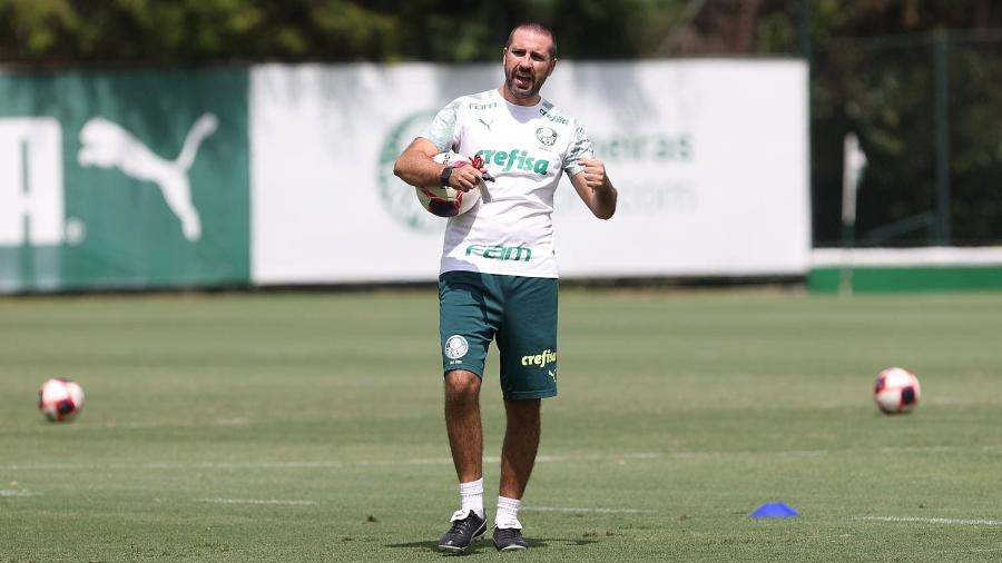Auxiliar João Martins comanda o treino do Palmeiras desta quinta-feira (25) - Cesar Greco Ag. Palmeiras