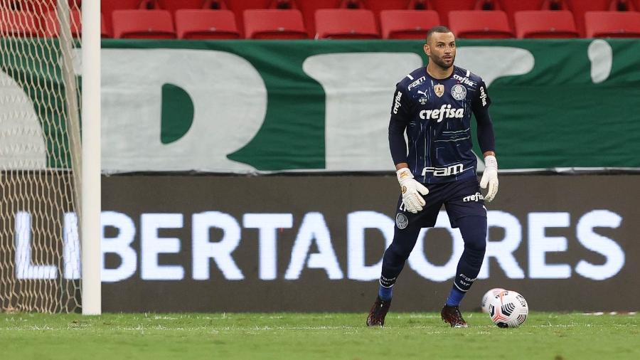Weverton, goleiro do Palmeiras, na final da Recopa Sul-Americana, contra o Defensa y Justicia - Cesar Greco / Palmeiras