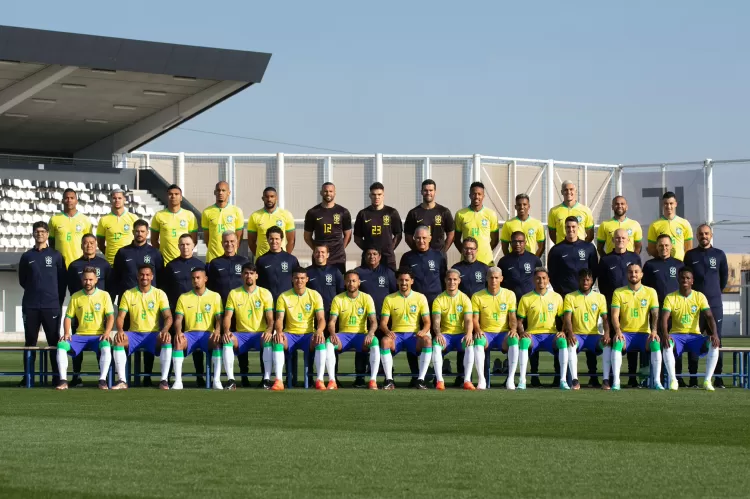 Jogadores e comissão técnica da seleção brasileira que estarão na Copa do Mundo de 2022 - Lucas Figueiredo/CBF - Lucas Figueiredo/CBF