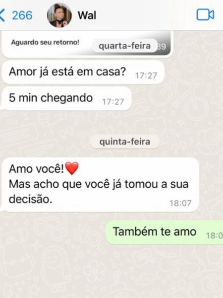 Troca de mensagens entre Walewska e seu marido Ricardo