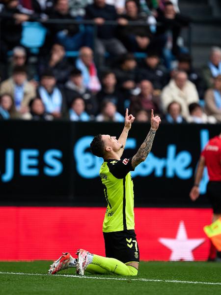 Antony comemora gol do Betis contra o Celta de Vigo, pelo Espanhol Antony comemora gol do Betis contra o Celta de Vigo, pelo Espanhol