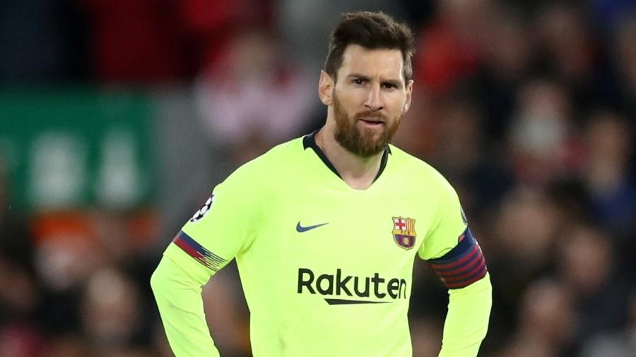 Messi, durante partida entre Barcelona e Liverpool - Reuters/Carl Recine