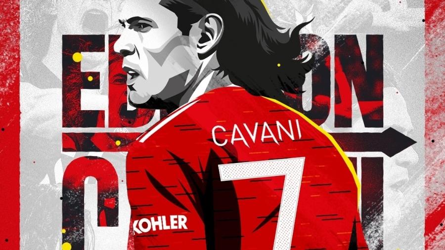 Manchester United anunciou que Cavani é o novo camisa 7 do clube - Divulgação/Manchester United