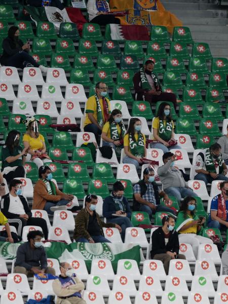 Torcedores acompanham Palmeiras x Tigres na semi do Mundial 2020 - REUTERS/Mohammed Dabbous