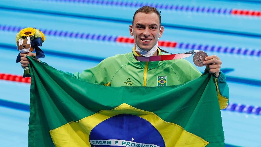 Fernando Scheffer, medalhista de bronze dos 200m livre nas Olimpíadas de Tóquio - Satiro Sodré/SSPress/CBDA