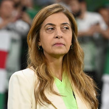 Leila Pereira, presidente do Palmeiras, no jogo contra o São Paulo, pela volta das quartas de final da Copa do Brasil