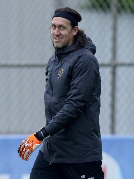 Cássio durante treinamento do Corinthians no CT Dr. Joaquim Grava