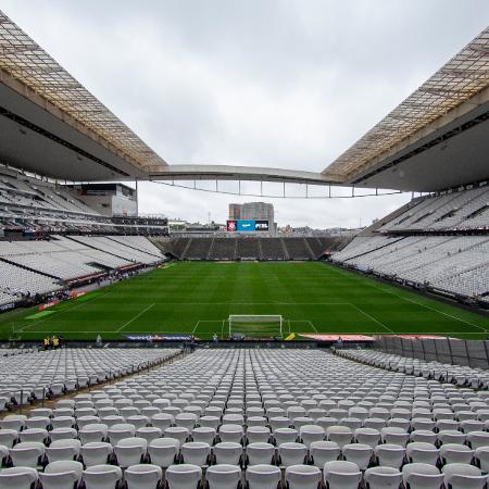 Vista da Neo Química Arena antes do jogo entre Corinthians e Flamengo, pela semifinal da Copa do Brasil