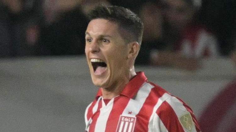 Guido Carrillo comemora gol marcado pelo Estudiantes contra o Botafogo na Libertadores Guido Carrillo comemora gol marcado pelo Estudiantes contra o Botafogo na Libertadores