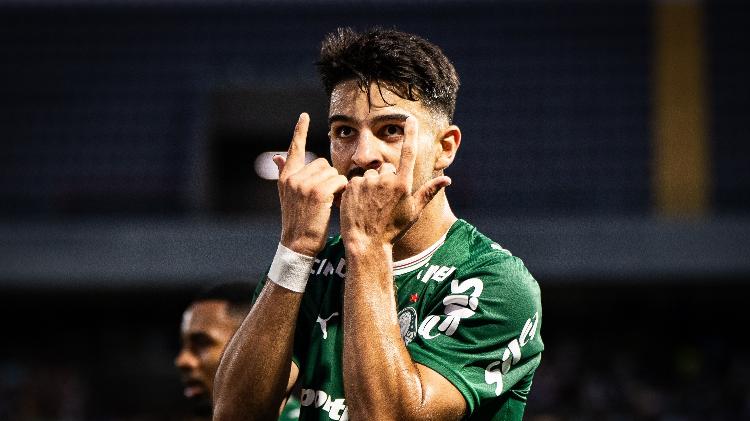 Flaco López, do Palmeiras, comemora gol contra o São Paulo, pelo Campeonato Paulista