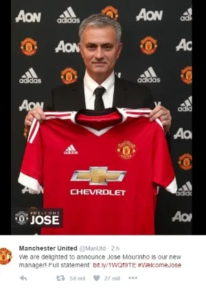 Mourinho - Reprodução/Twitter - Reprodução/Twitter