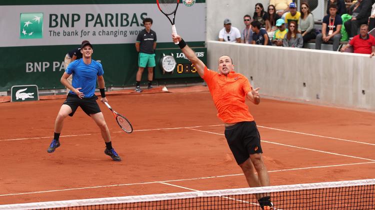 Bruno Soares e Jamie Murray na estreia em Roland Garros - Julian Finney/Getty Images - Julian Finney/Getty Images
