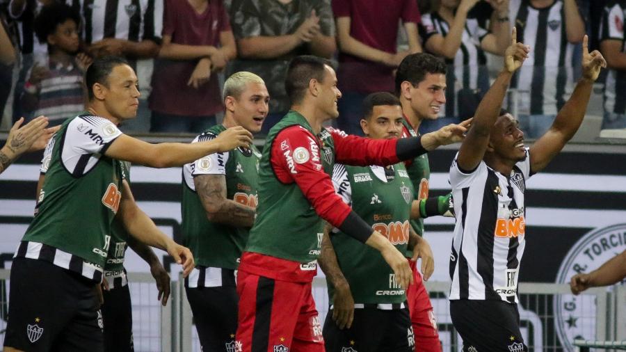 Marquinhos comemora gol do Atlético-MG contra o Goiás - Fernando Moreno/AGIF